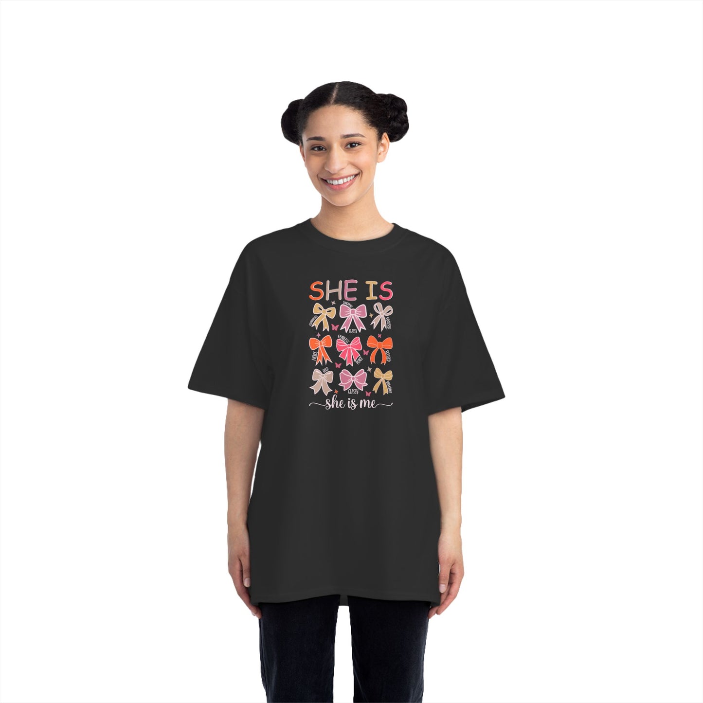 "She Is" Floral Ribbon Awareness Tee