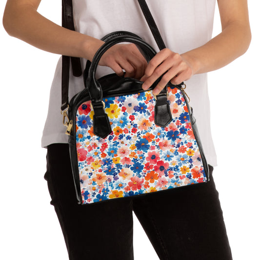 Floral Watercolor Shoulder Handbag