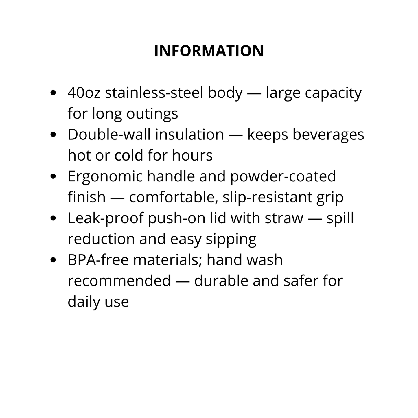 40oz Insulated Travel Mug — Holiday Cheer Winter Trees Design