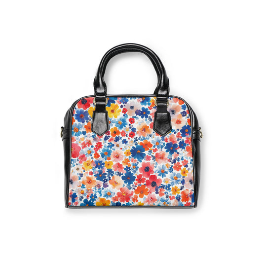 Floral Watercolor Shoulder Handbag