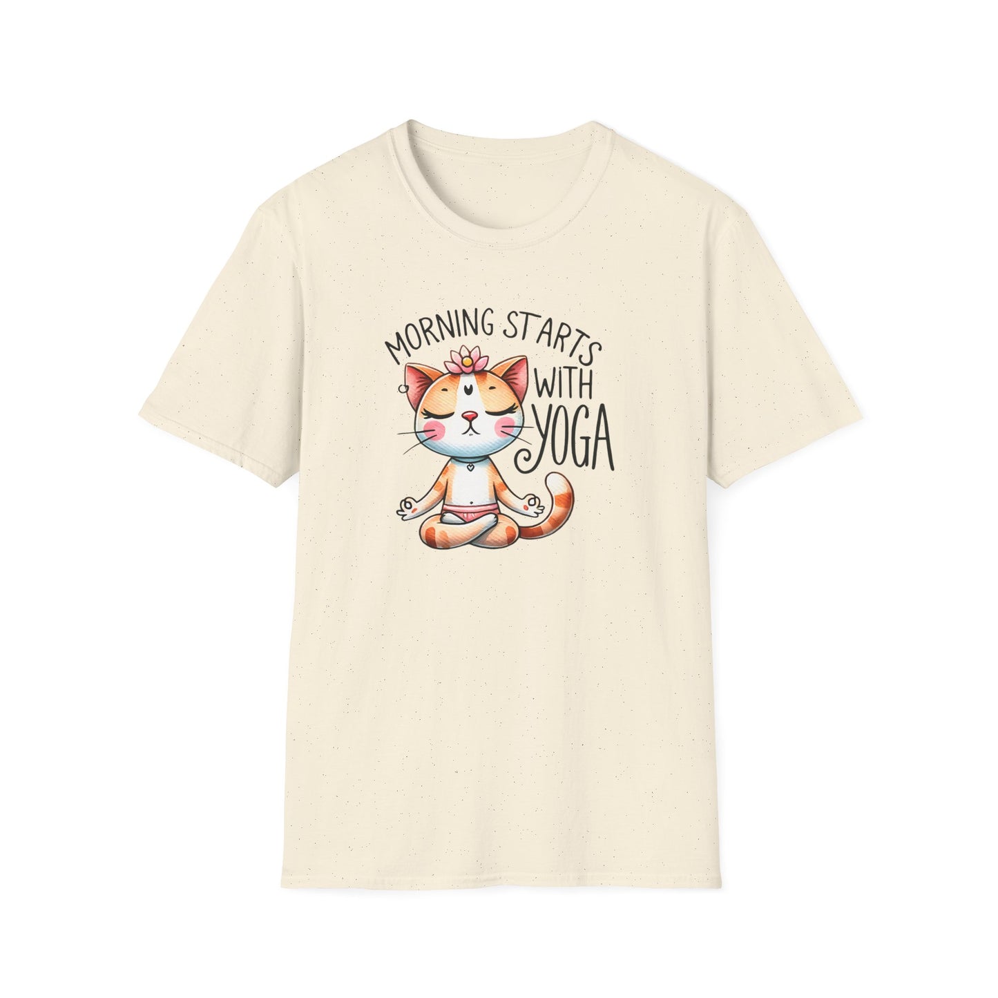 Yoga Cat T-Shirt “Morning Starts With Yoga”