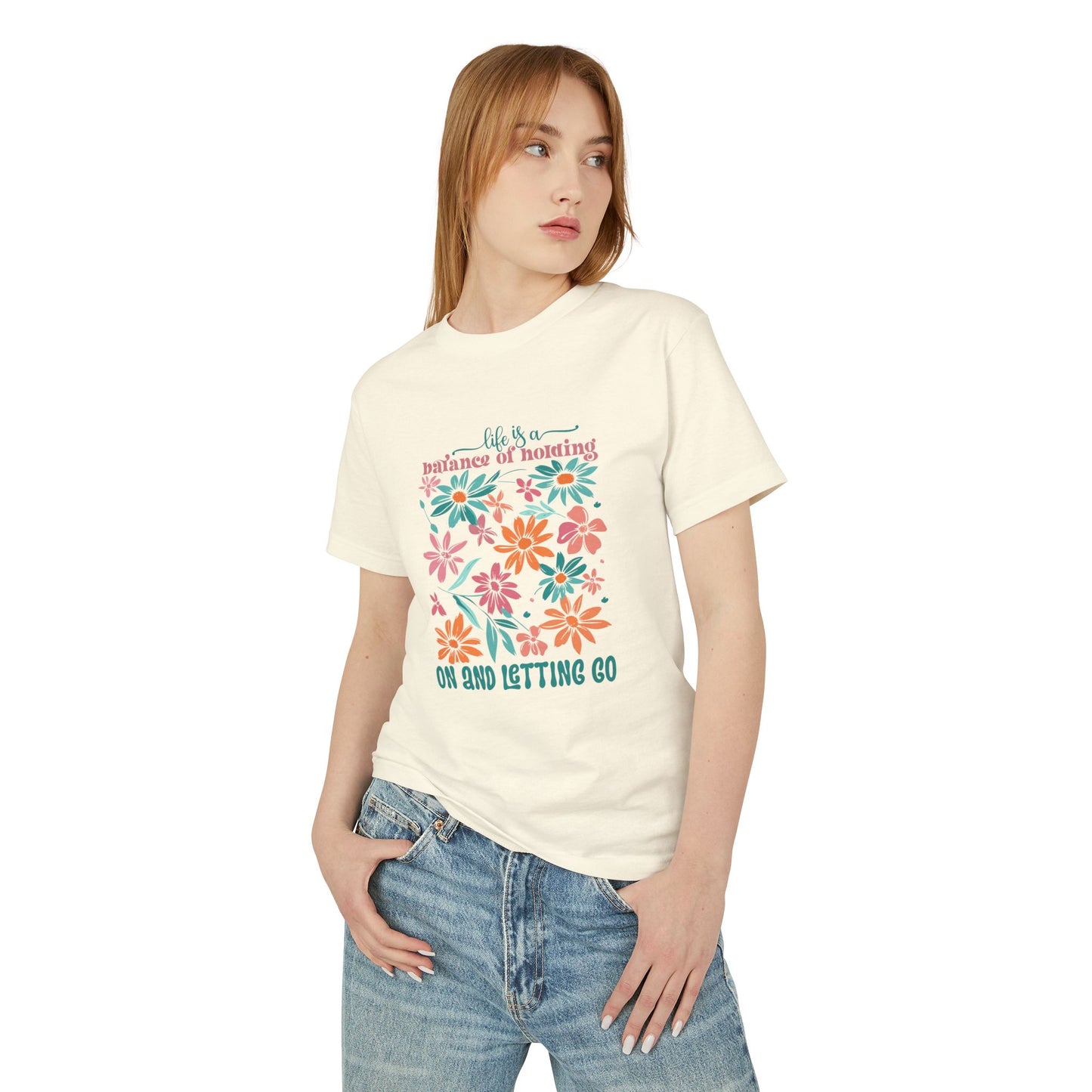 Floral "Balance of Nothing" Tee